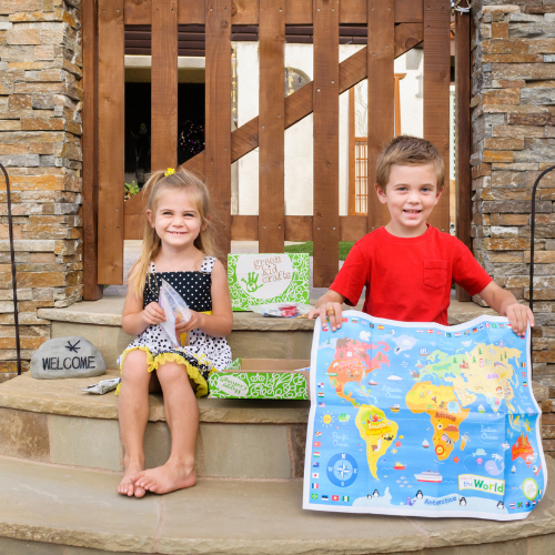 2 children enjoying Green Kid Crafts kits