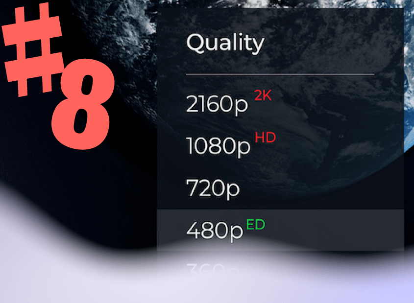 List of streaming options, including 480p ED