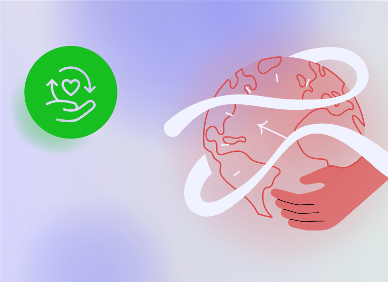 Hands holding a globe, plus the SOLACE AS A SERVICE icon